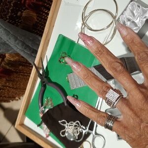 Genuine 14K Rose Gold Over Sterling Silver Diamonelle CZ Engagement Ring Huge!